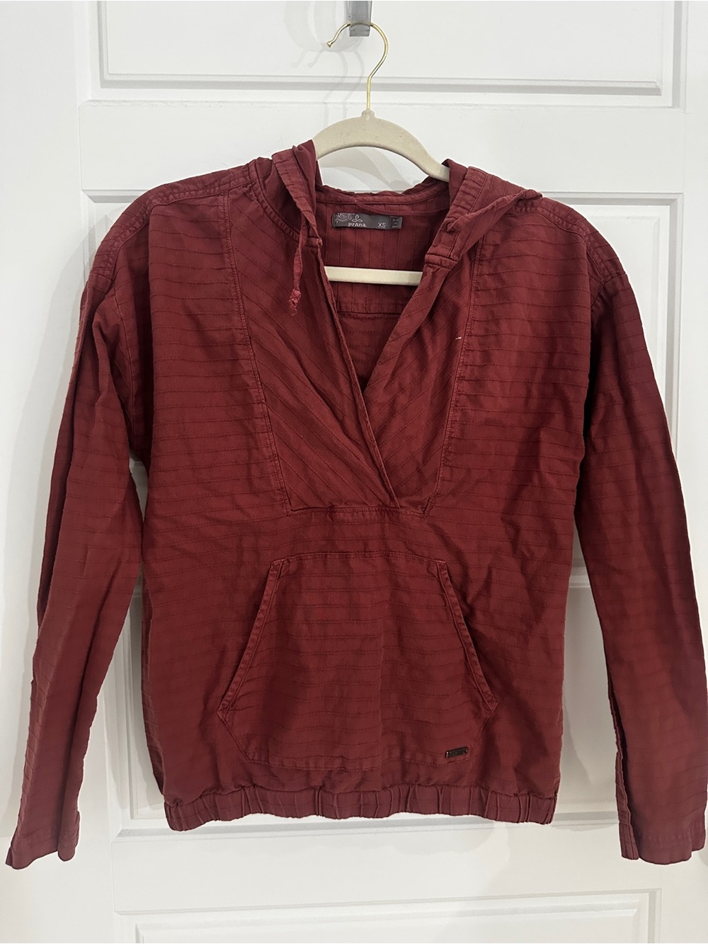 Prana Hooded Pullover Jacket - Burgundy